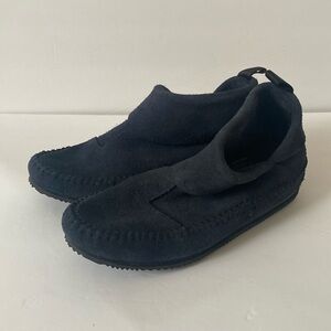New rag&bone Brixton Suede Fringed Moccasin Ankle Boots In Navy new size 9.5
